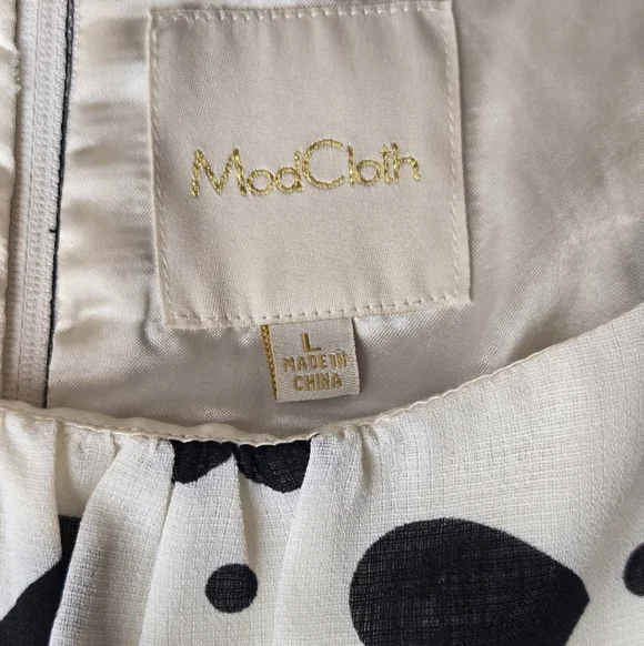 ModCloth Sweetheart Black and White Dress Size L - Picture 2 of 14